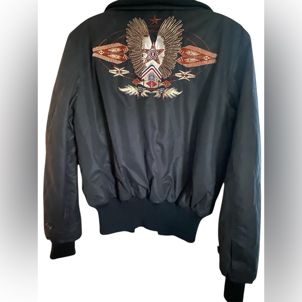 Bogner Women’s Bomber Jacket embroidered Sonia Bogner black bomber jacket sz 6